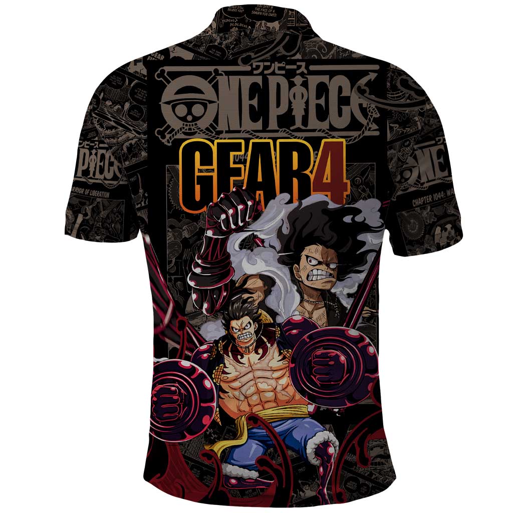 Luffy Gear 4- One Piece Polo Shirt Pattern Manga Mix Anime Style