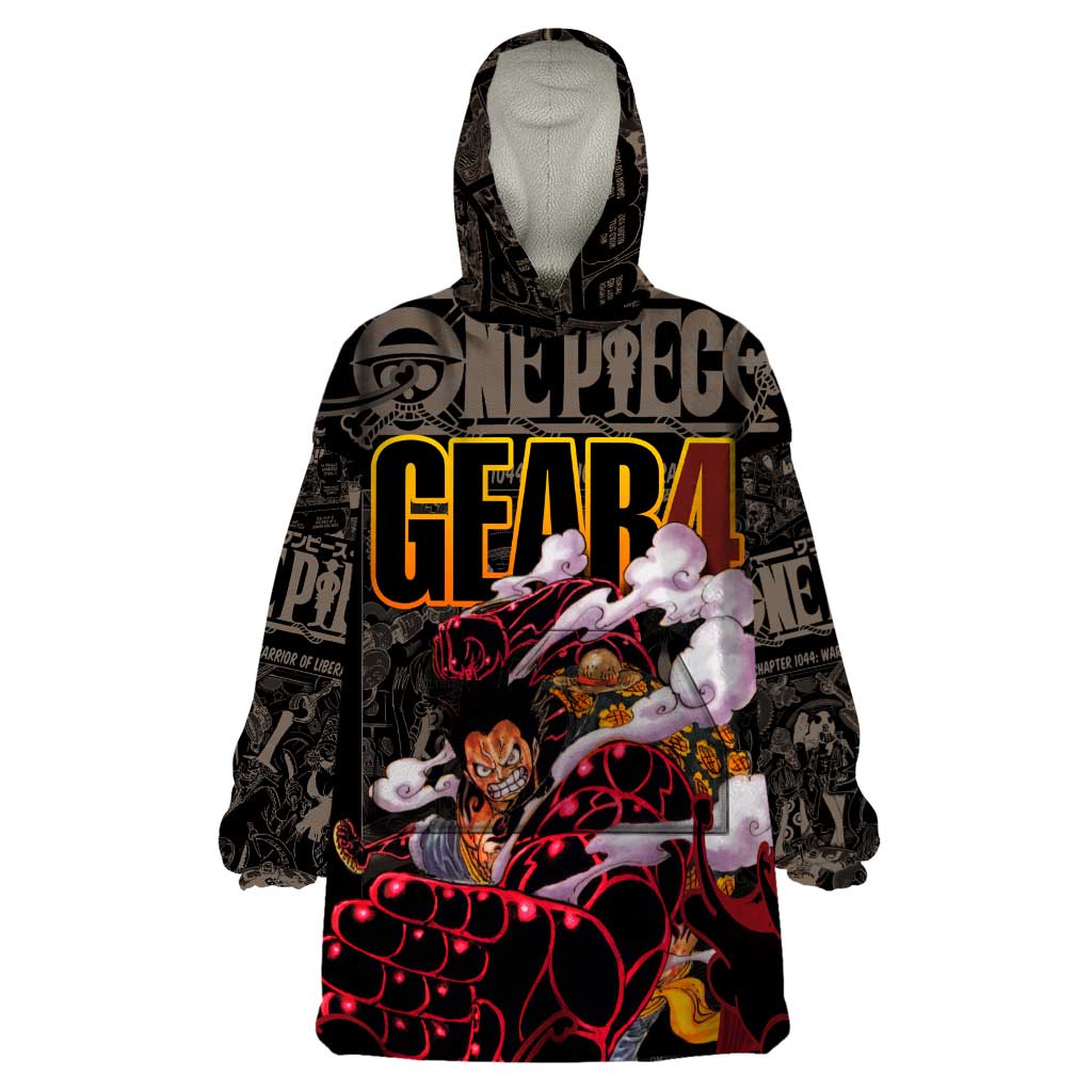 Luffy Gear 4- One Piece Wearable Blanket Hoodie Pattern Manga Mix Anime Style
