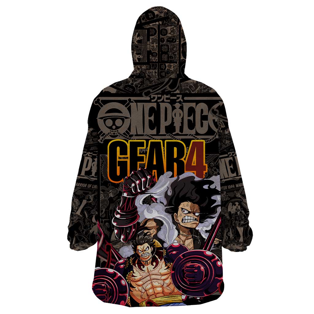 Luffy Gear 4- One Piece Wearable Blanket Hoodie Pattern Manga Mix Anime Style