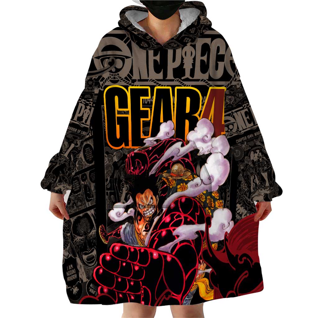 Luffy Gear 4- One Piece Wearable Blanket Hoodie Pattern Manga Mix Anime Style
