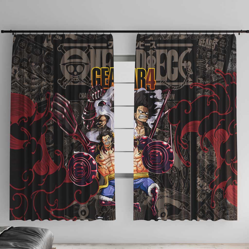 Luffy Gear 4- One Piece Window Curtain Pattern Manga Mix Anime Style