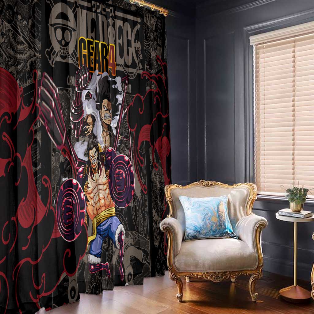 Luffy Gear 4- One Piece Window Curtain Pattern Manga Mix Anime Style