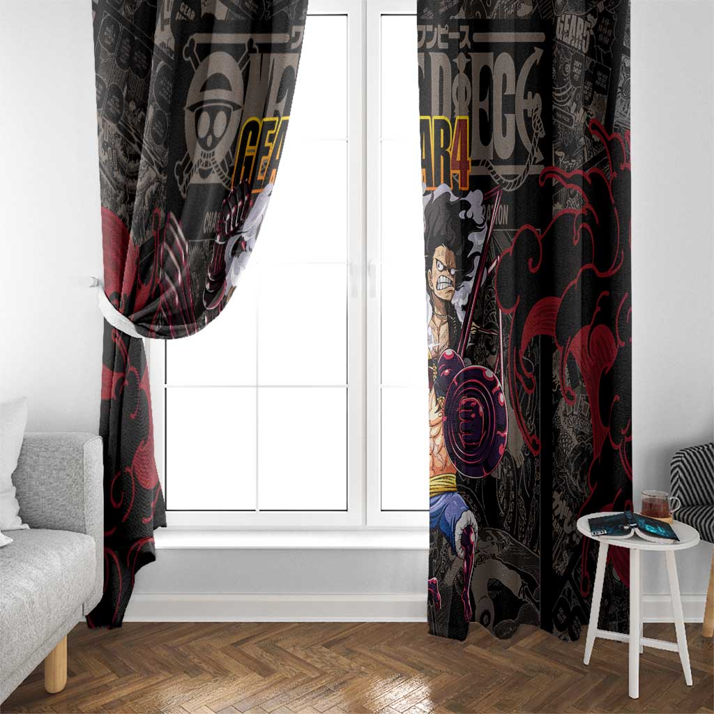 Luffy Gear 4- One Piece Window Curtain Pattern Manga Mix Anime Style