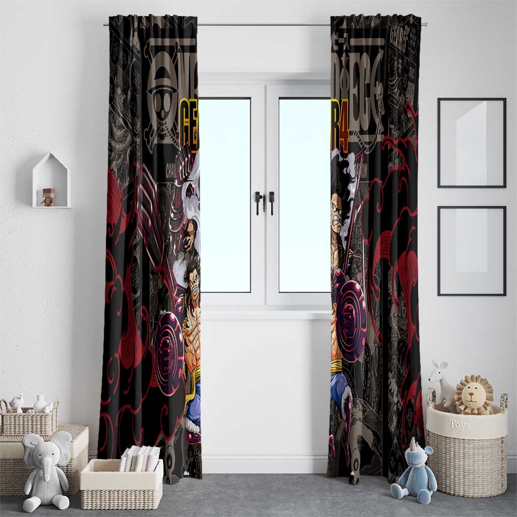 Luffy Gear 4- One Piece Window Curtain Pattern Manga Mix Anime Style