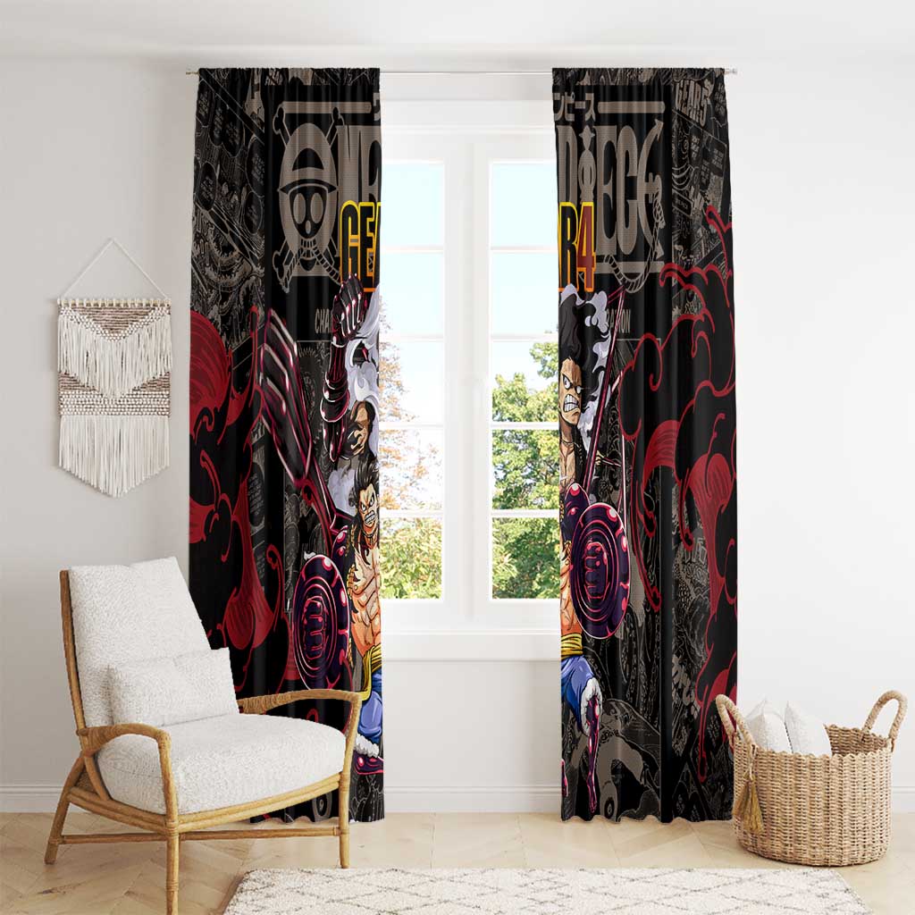Luffy Gear 4- One Piece Window Curtain Pattern Manga Mix Anime Style