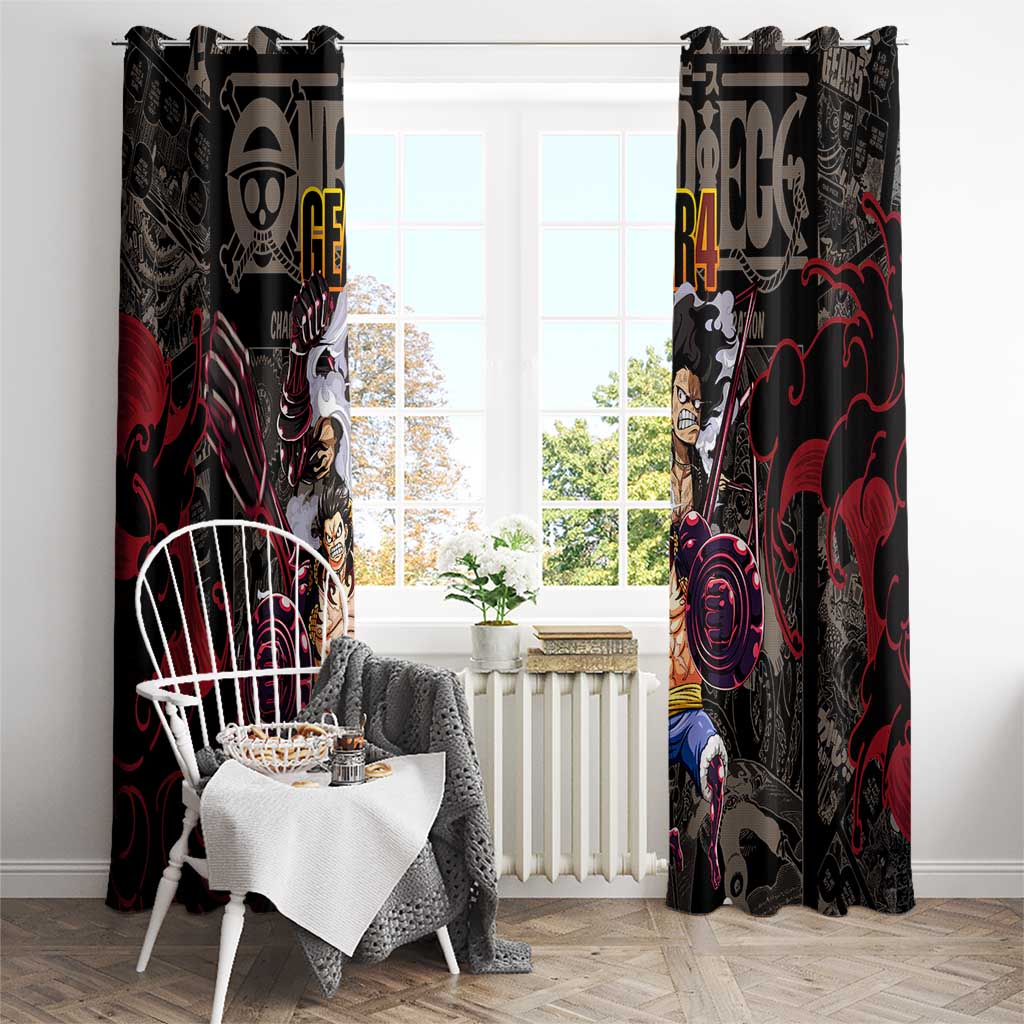 Luffy Gear 4- One Piece Window Curtain Pattern Manga Mix Anime Style