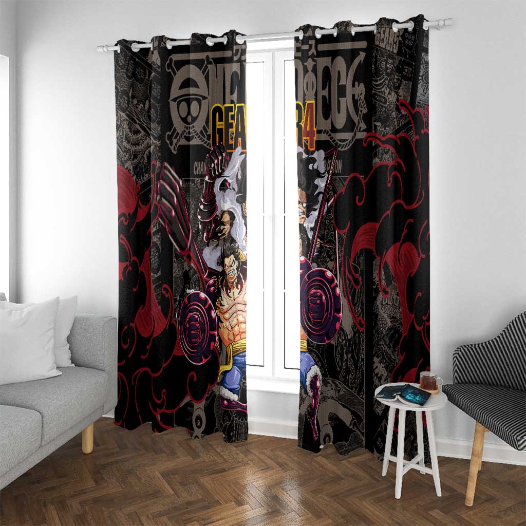 Luffy Gear 4- One Piece Window Curtain Pattern Manga Mix Anime Style