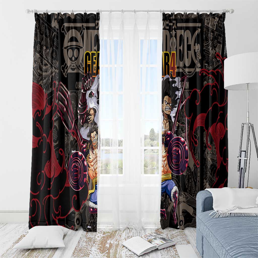 Luffy Gear 4- One Piece Window Curtain Pattern Manga Mix Anime Style