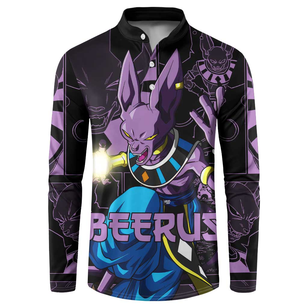 Beerus - Dragon Ball Button Sweatshirt Pattern Anime Mix Manga Style
