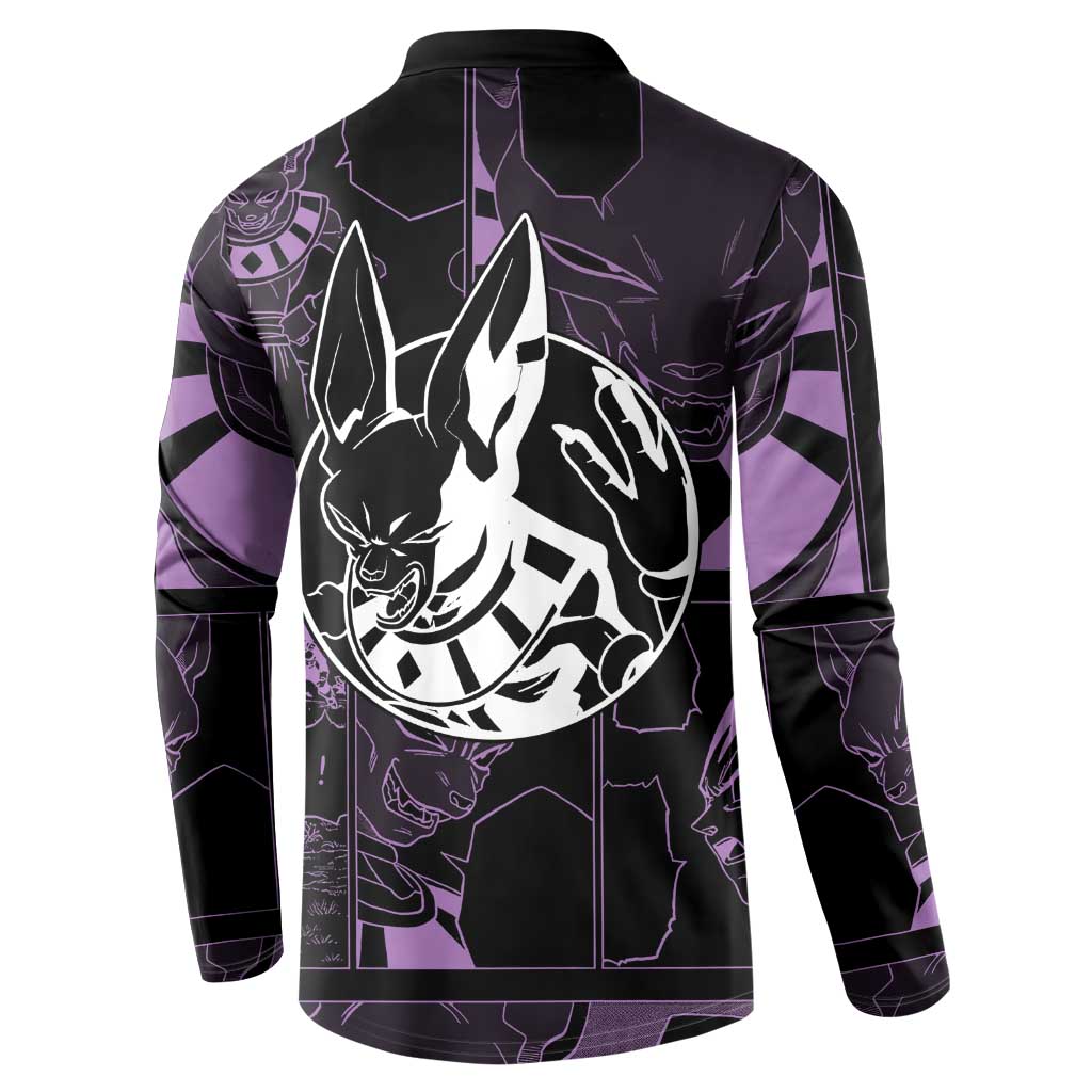 Beerus - Dragon Ball Button Sweatshirt Pattern Anime Mix Manga Style