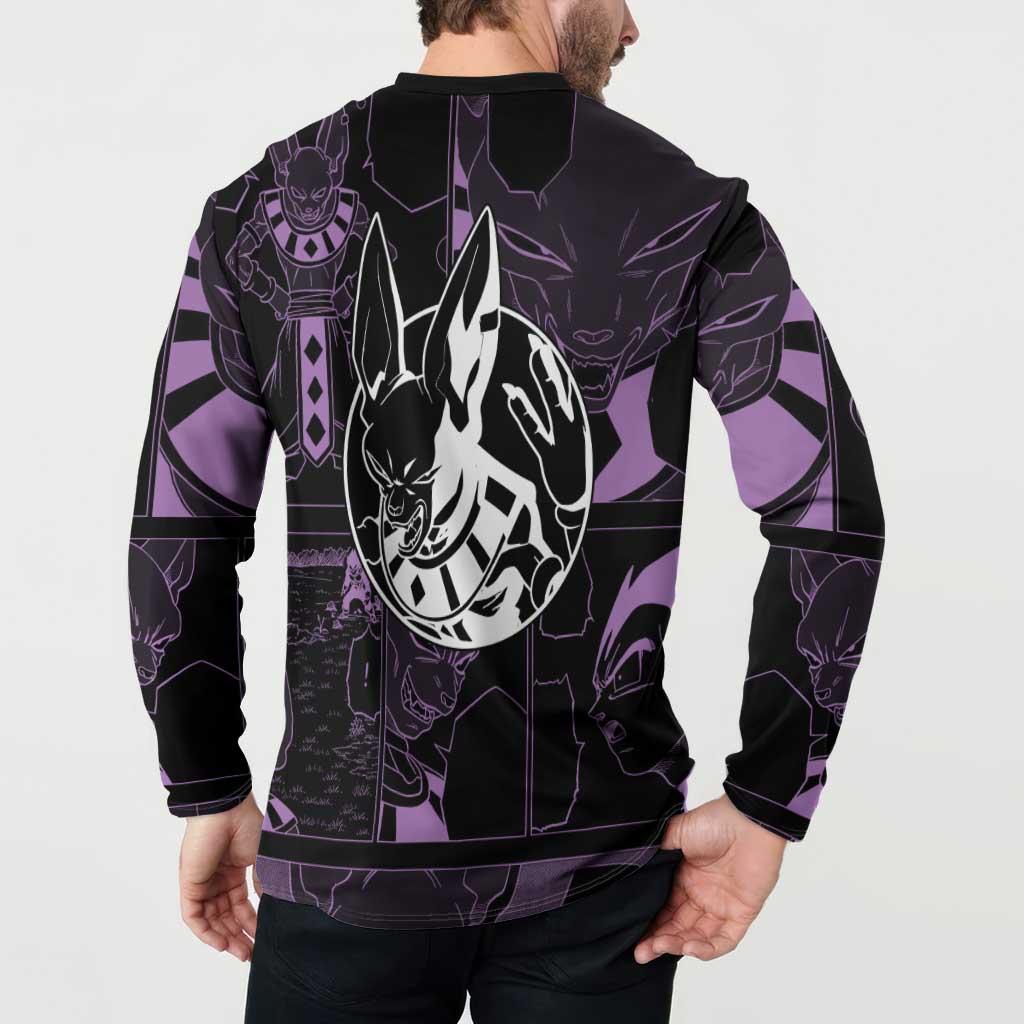 Beerus - Dragon Ball Button Sweatshirt Pattern Anime Mix Manga Style