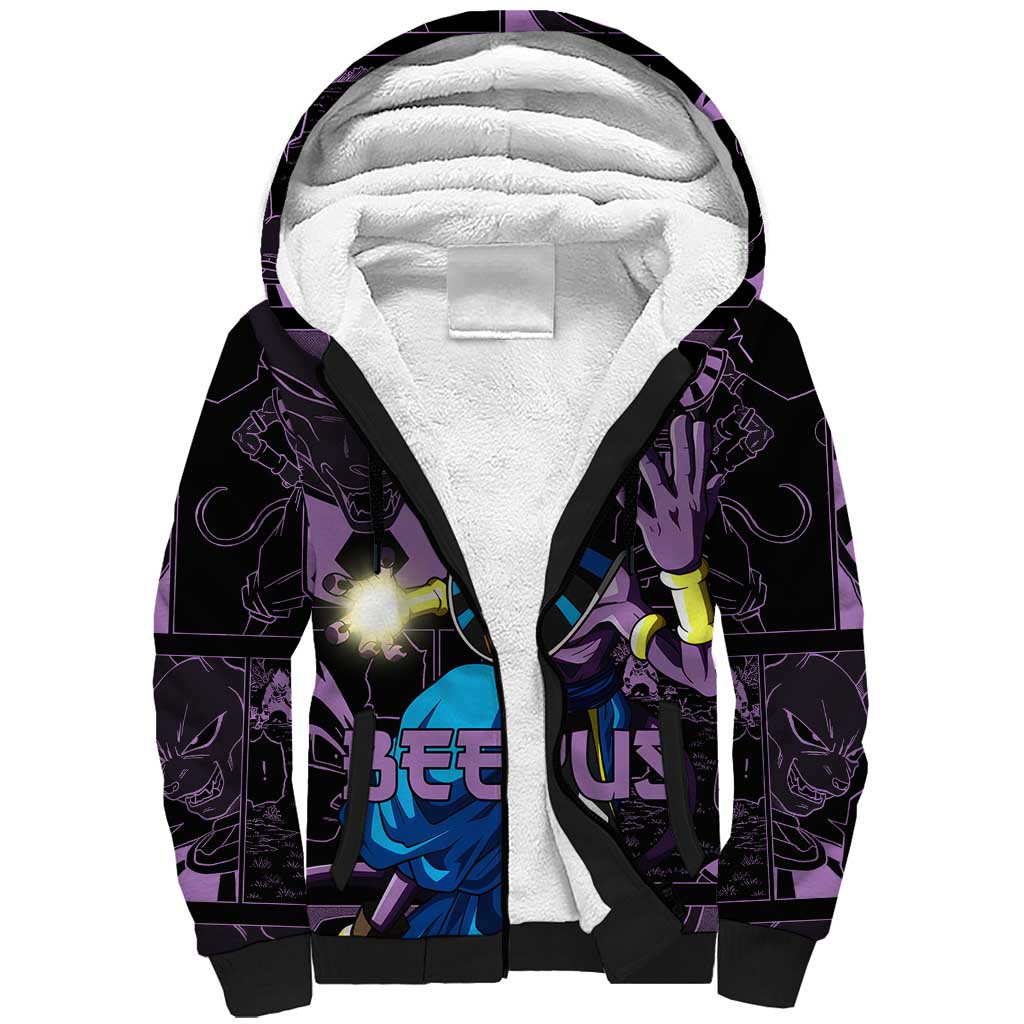 Beerus - Dragon Ball Sherpa Hoodie Pattern Anime Mix Manga Style