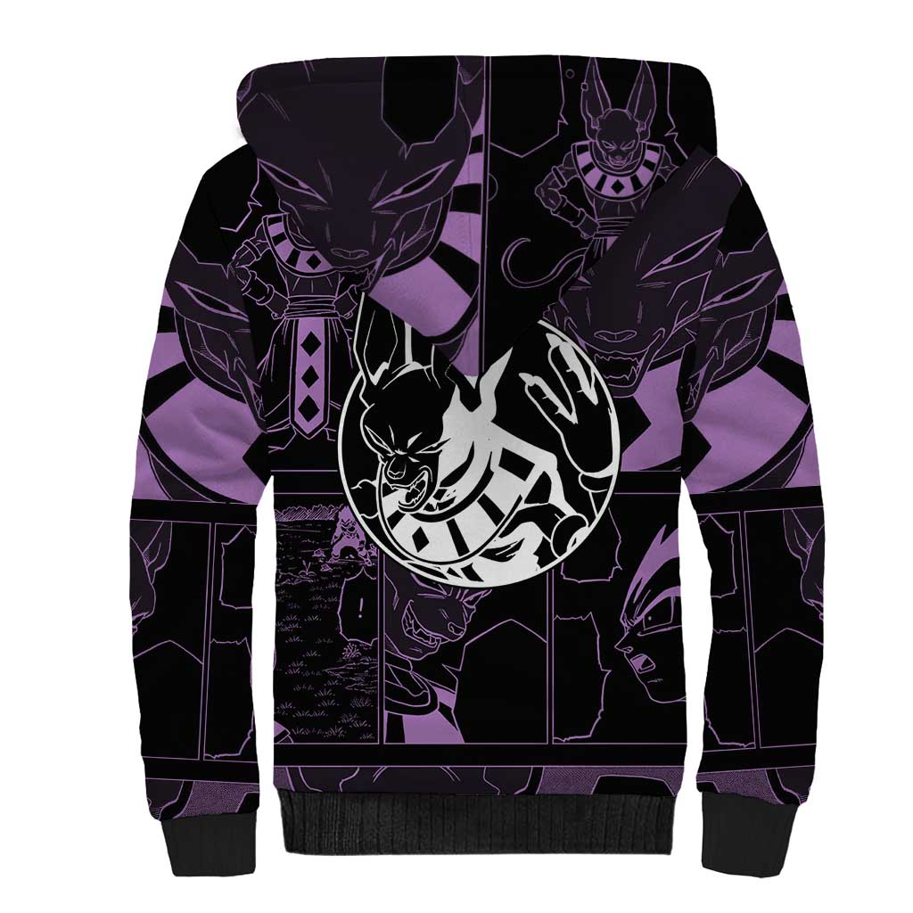 Beerus - Dragon Ball Sherpa Hoodie Pattern Anime Mix Manga Style