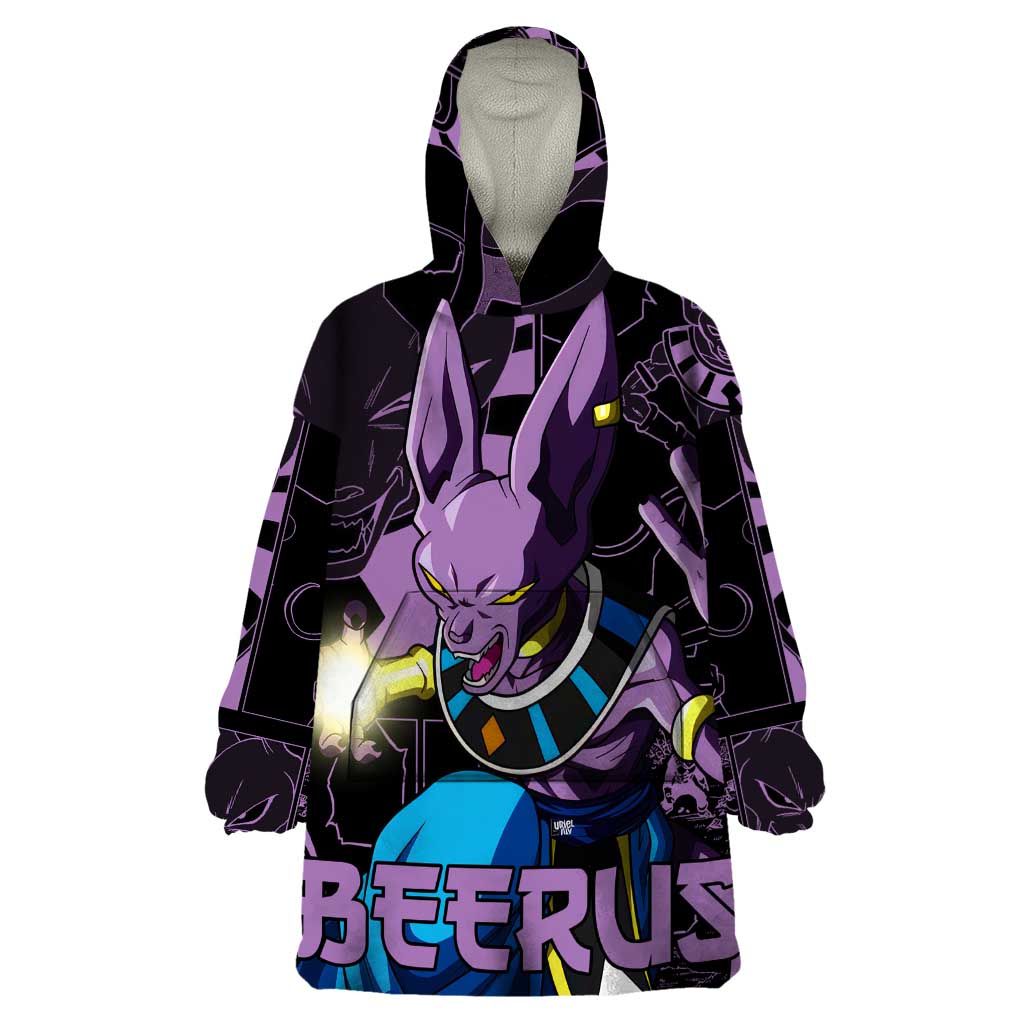 Beerus - Dragon Ball Wearable Blanket Hoodie Pattern Anime Mix Manga Style