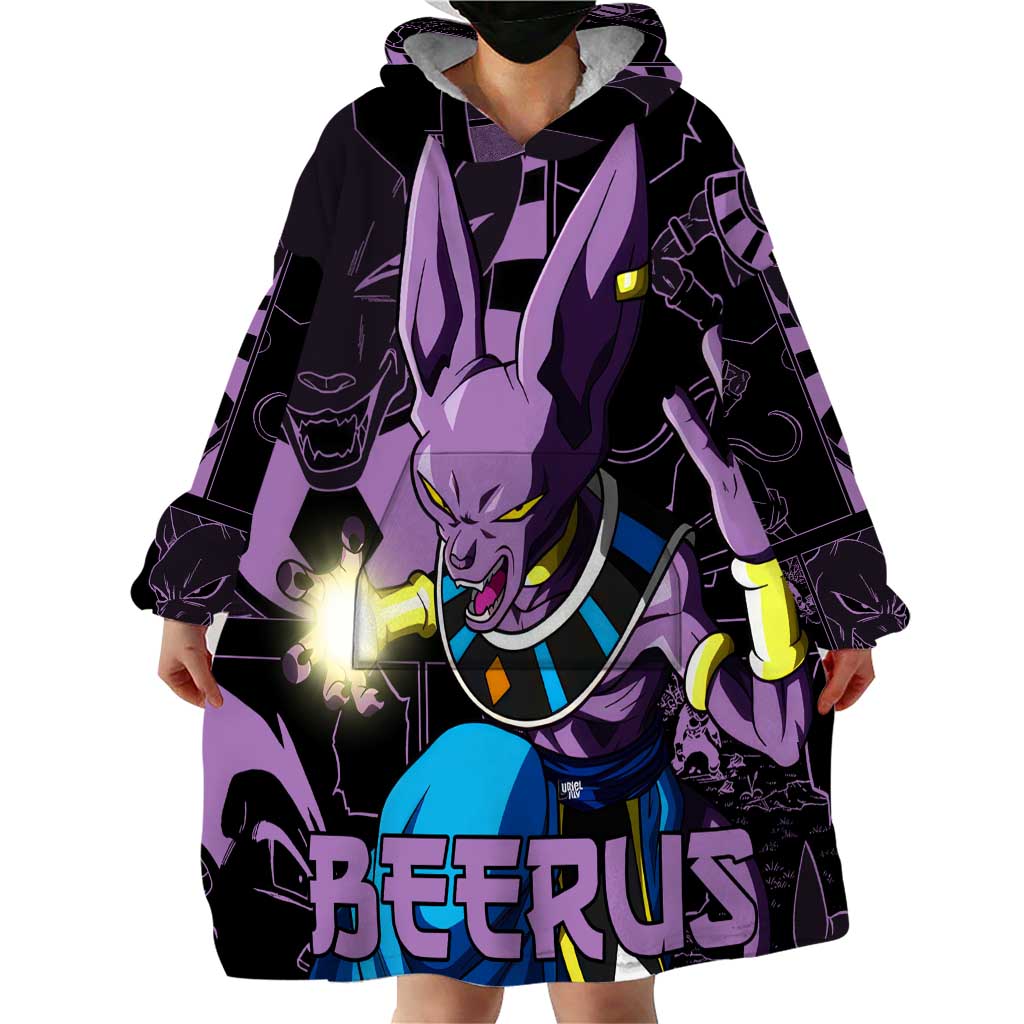 Beerus - Dragon Ball Wearable Blanket Hoodie Pattern Anime Mix Manga Style