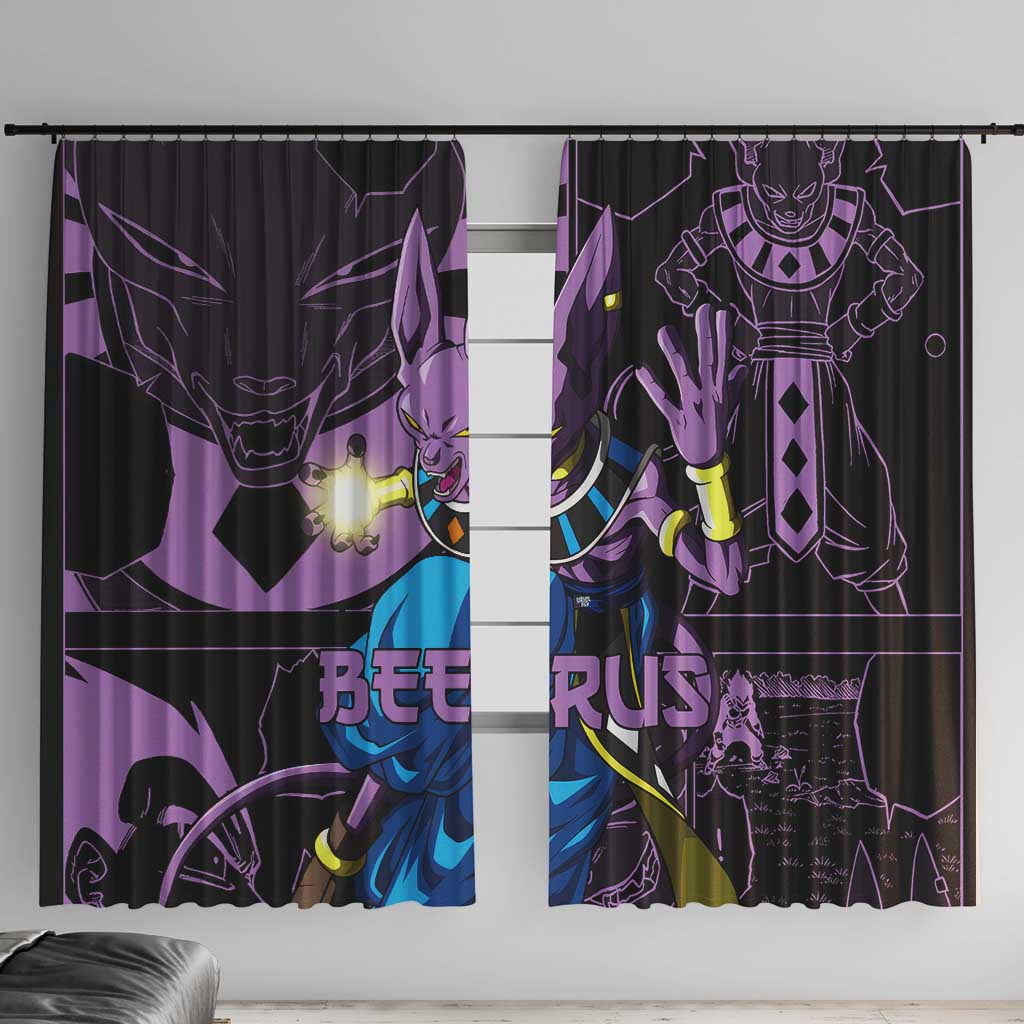 Beerus - Dragon Ball Window Curtain Pattern Anime Mix Manga Style