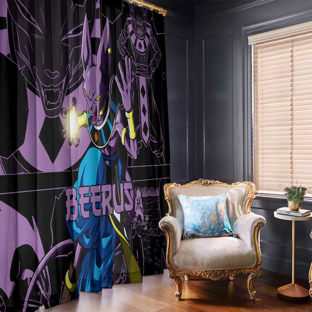 Beerus - Dragon Ball Window Curtain Pattern Anime Mix Manga Style
