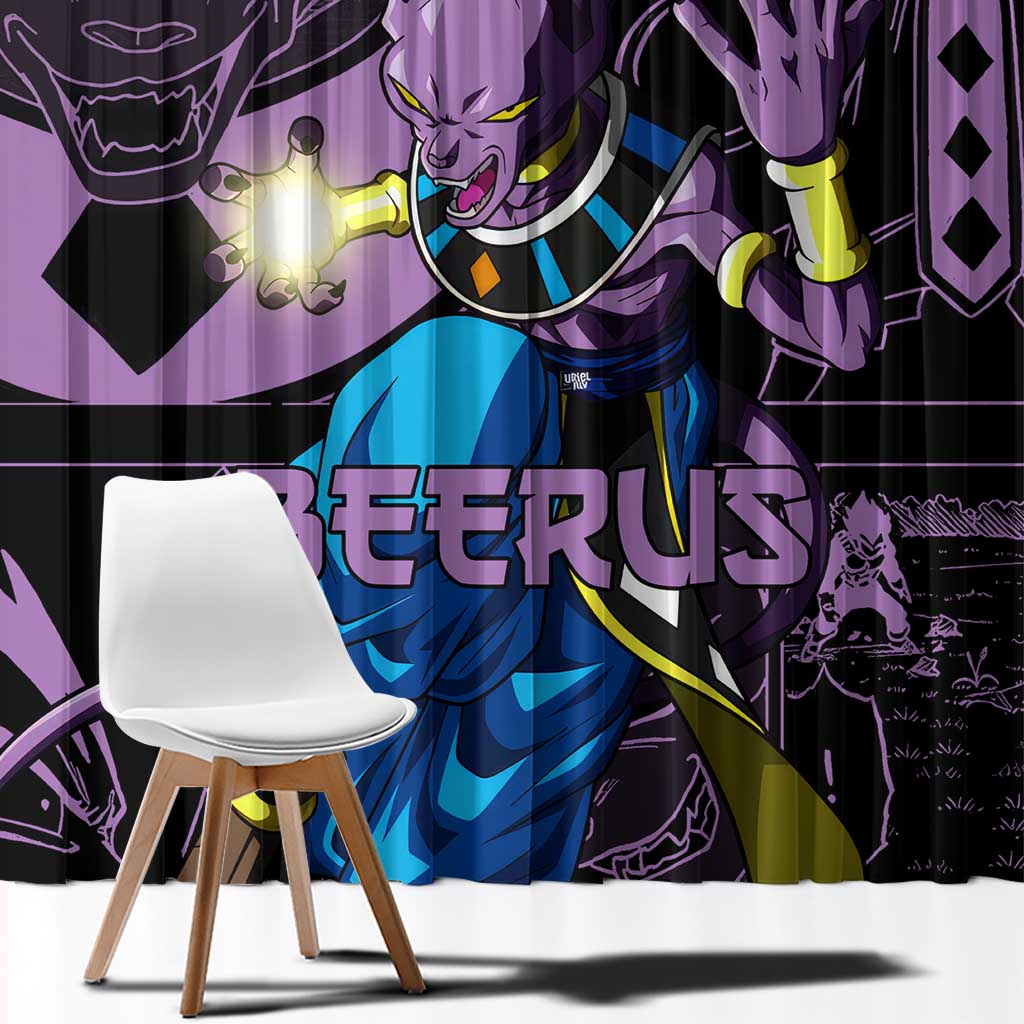 Beerus - Dragon Ball Window Curtain Pattern Anime Mix Manga Style