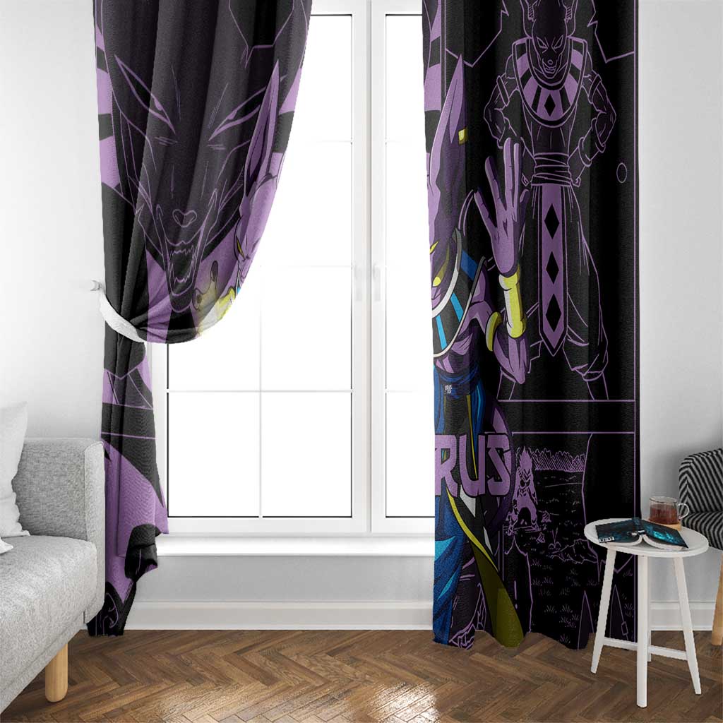 Beerus - Dragon Ball Window Curtain Pattern Anime Mix Manga Style
