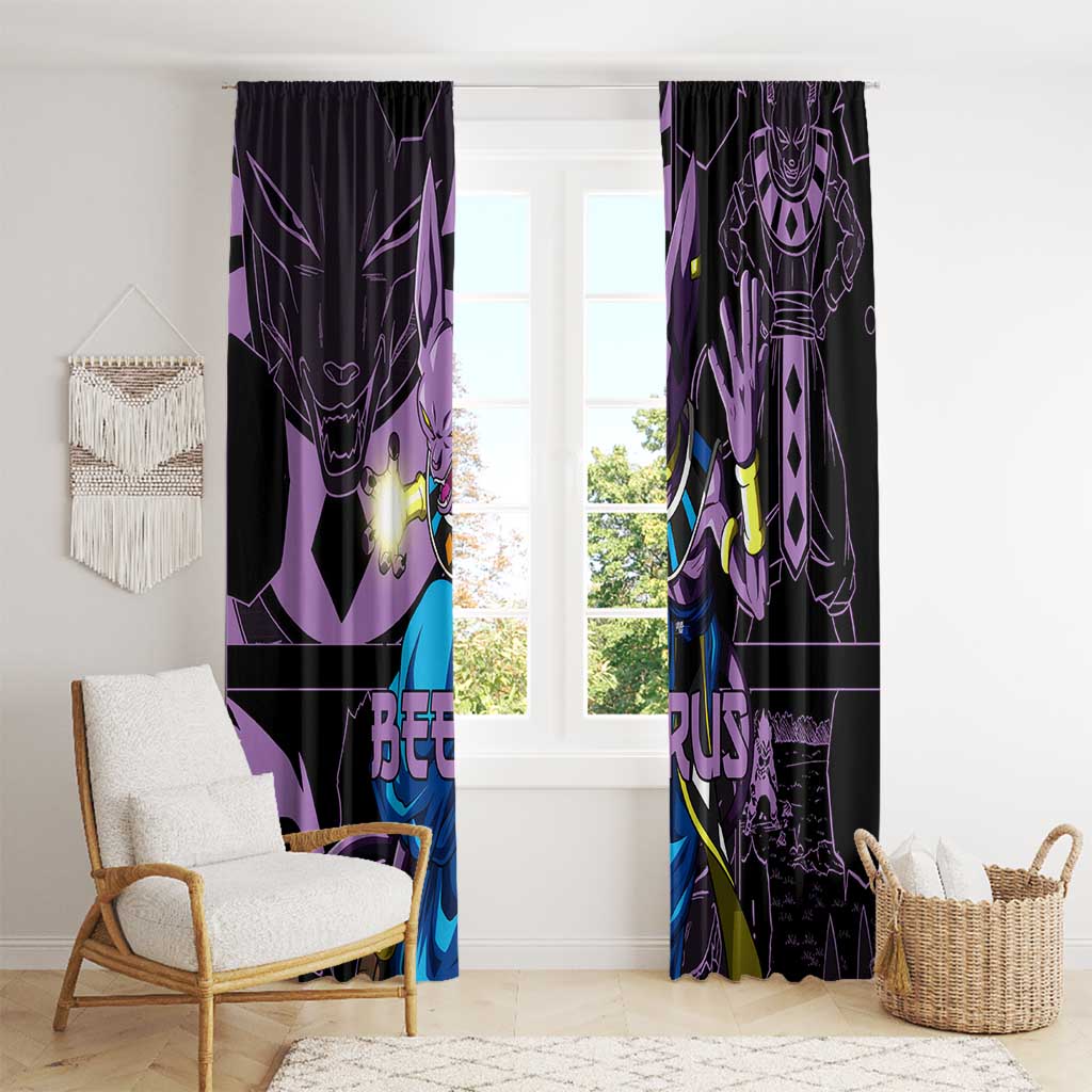 Beerus - Dragon Ball Window Curtain Pattern Anime Mix Manga Style