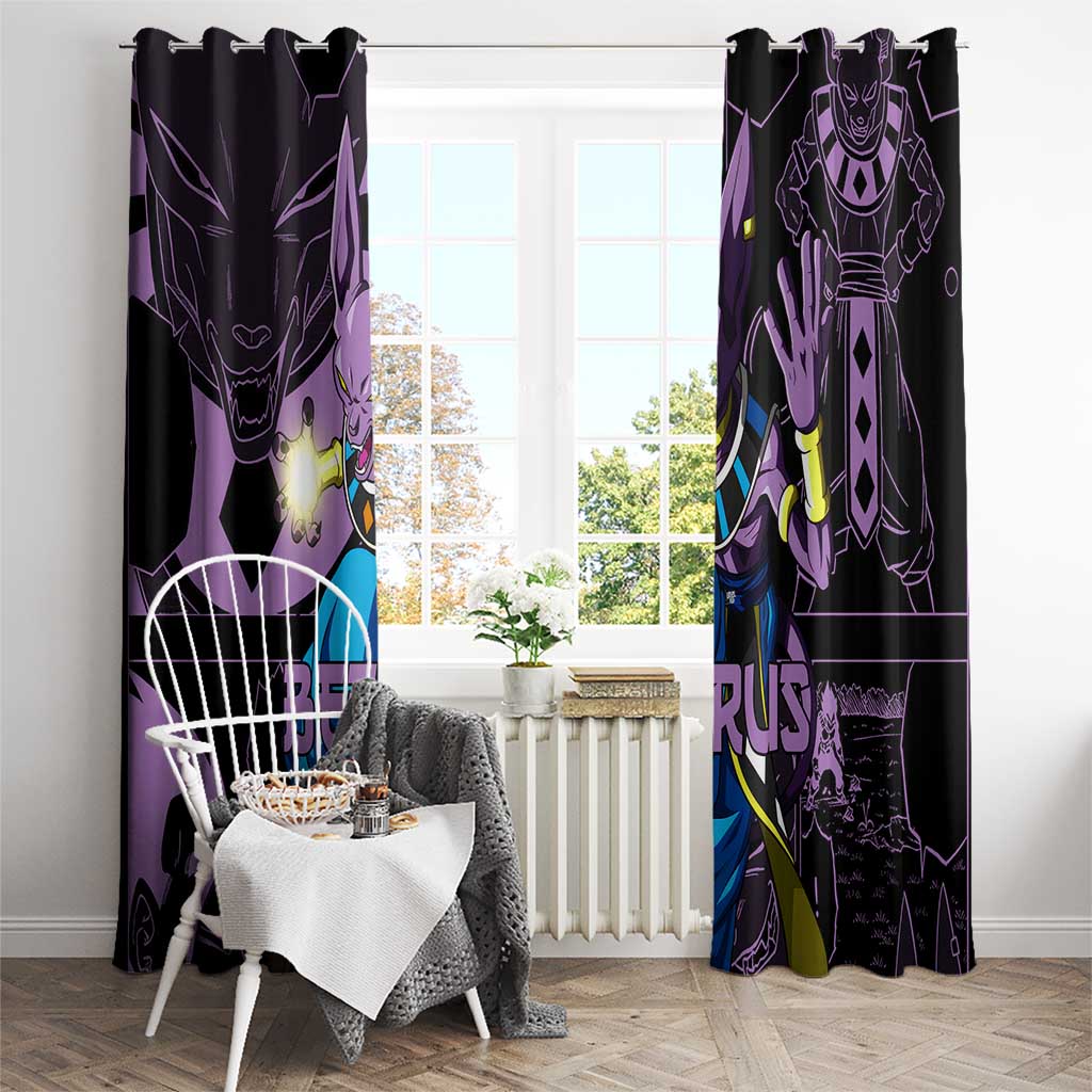 Beerus - Dragon Ball Window Curtain Pattern Anime Mix Manga Style
