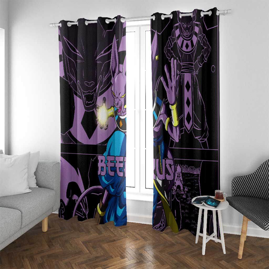 Beerus - Dragon Ball Window Curtain Pattern Anime Mix Manga Style