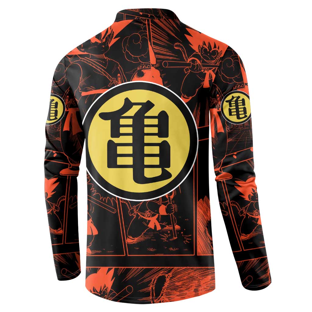 Son Goku - Dragon Ball Button Sweatshirt Pattern Anime Mix Manga Style