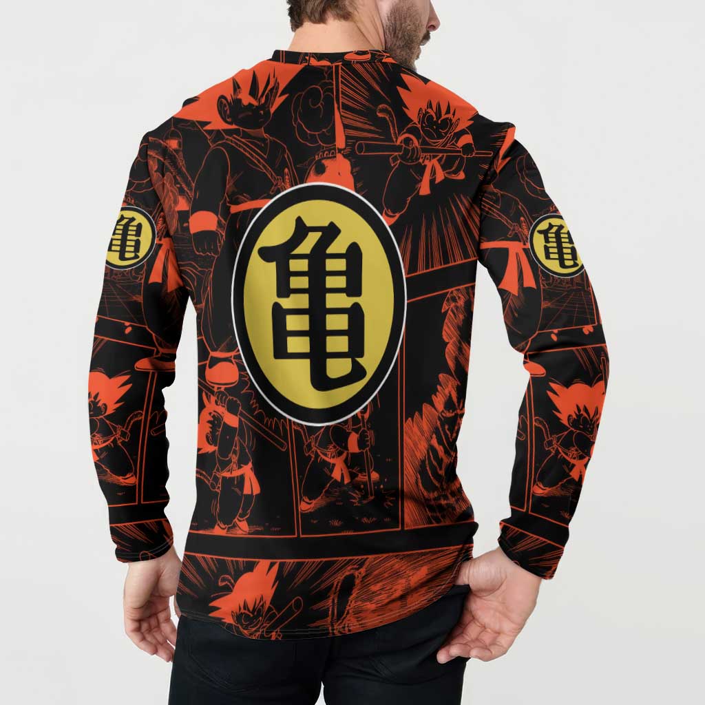 Son Goku - Dragon Ball Button Sweatshirt Pattern Anime Mix Manga Style