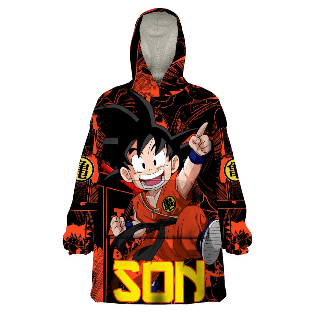 Son Goku - Dragon Ball Wearable Blanket Hoodie Pattern Anime Mix Manga Style