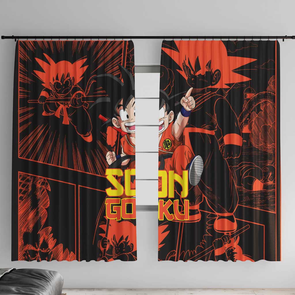Son Goku - Dragon Ball Window Curtain Pattern Anime Mix Manga Style