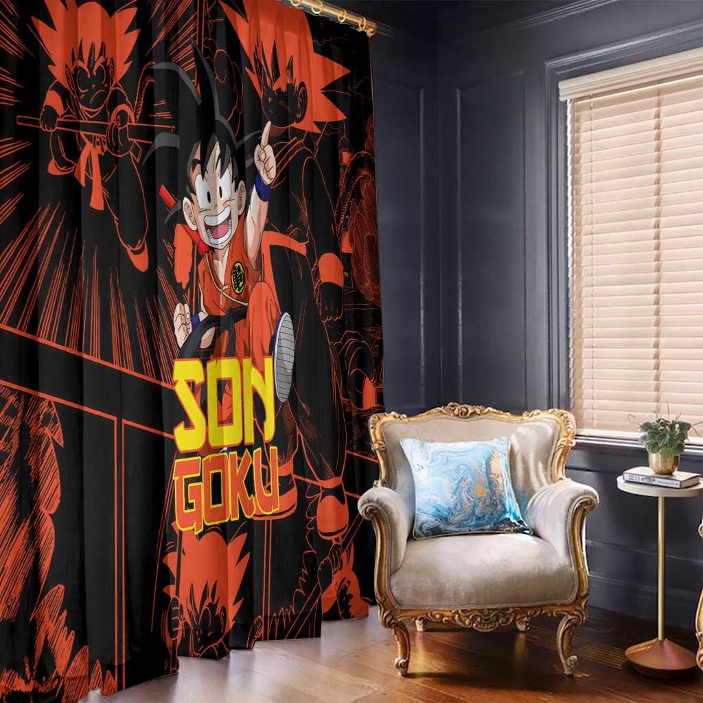 Son Goku - Dragon Ball Window Curtain Pattern Anime Mix Manga Style