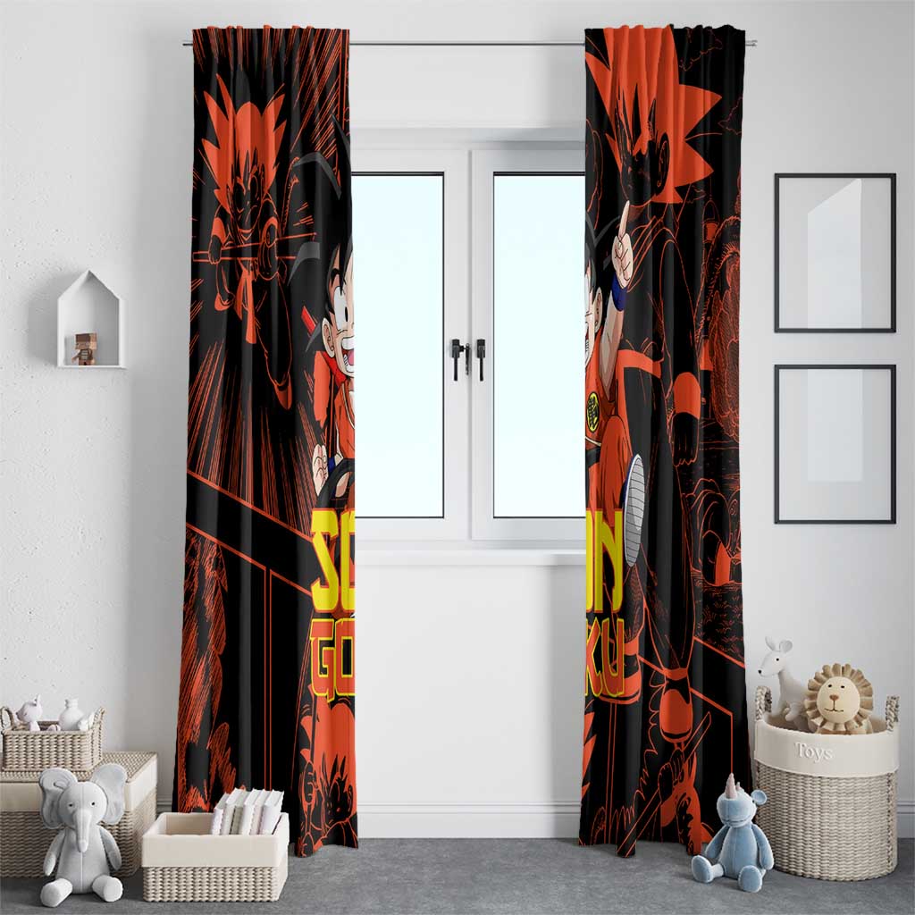 Son Goku - Dragon Ball Window Curtain Pattern Anime Mix Manga Style