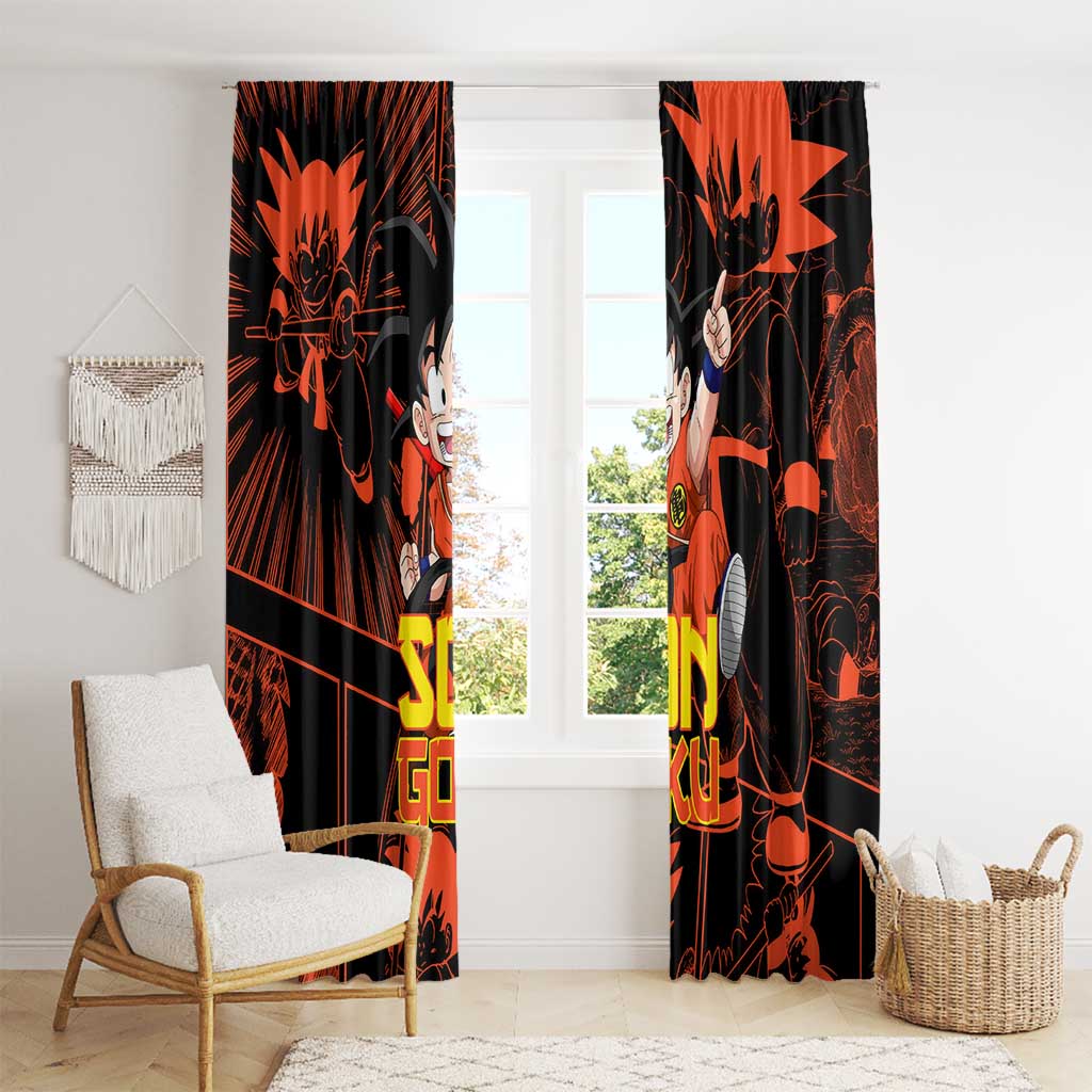 Son Goku - Dragon Ball Window Curtain Pattern Anime Mix Manga Style