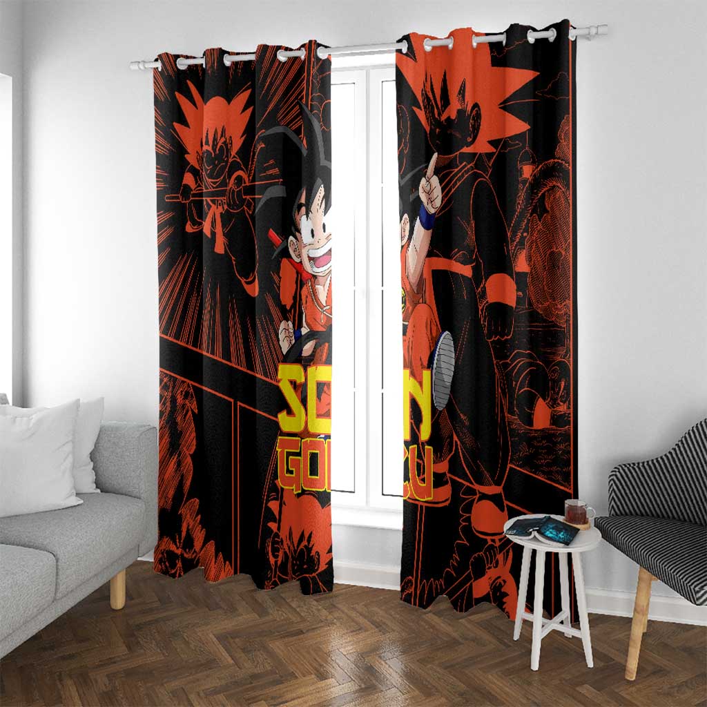 Son Goku - Dragon Ball Window Curtain Pattern Anime Mix Manga Style