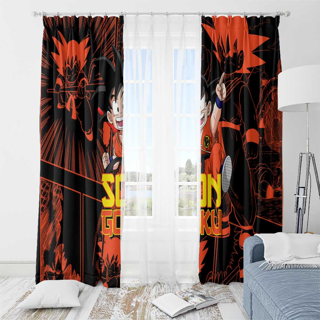 Son Goku - Dragon Ball Window Curtain Pattern Anime Mix Manga Style
