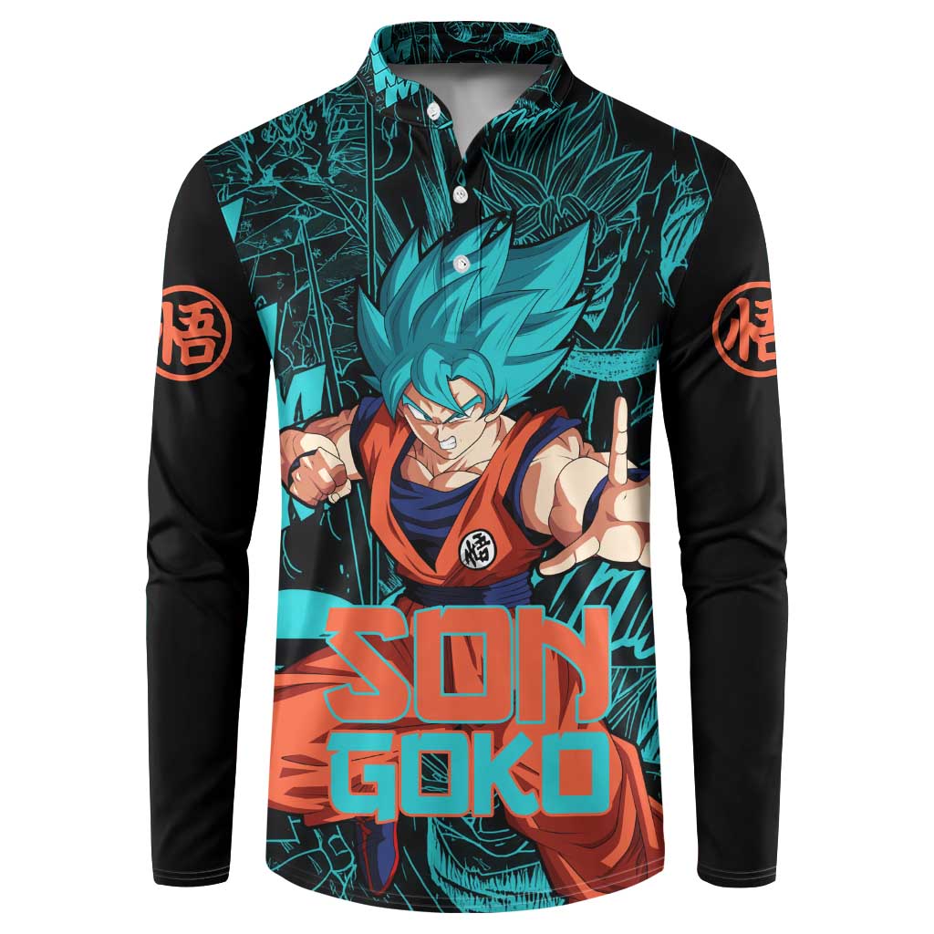 Son Goku - Dragon Ball Button Sweatshirt Anime Mix Manga Style