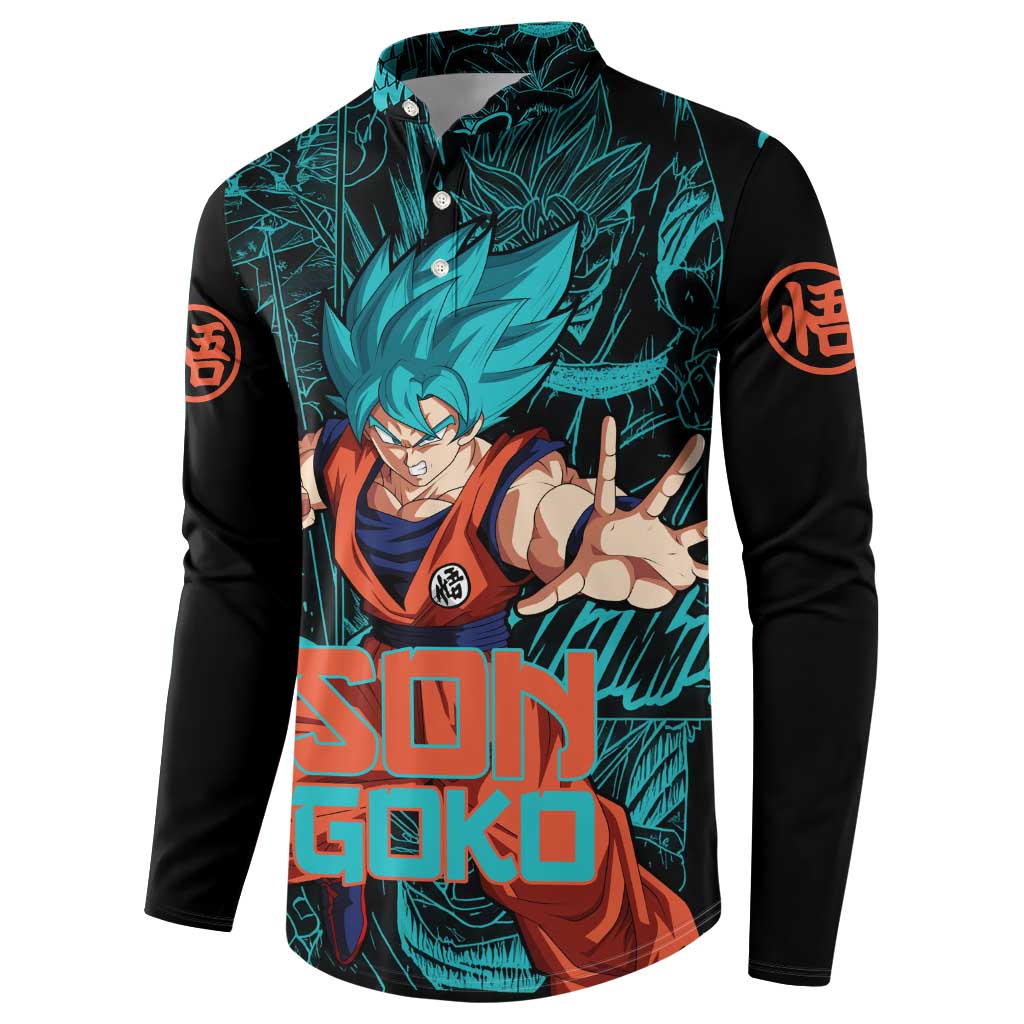 Son Goku - Dragon Ball Button Sweatshirt Anime Mix Manga Style