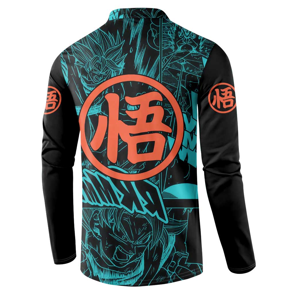 Son Goku - Dragon Ball Button Sweatshirt Anime Mix Manga Style
