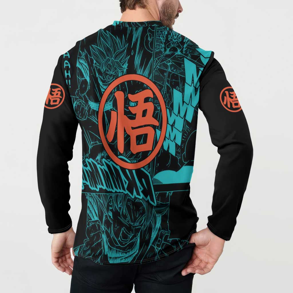 Son Goku - Dragon Ball Button Sweatshirt Anime Mix Manga Style