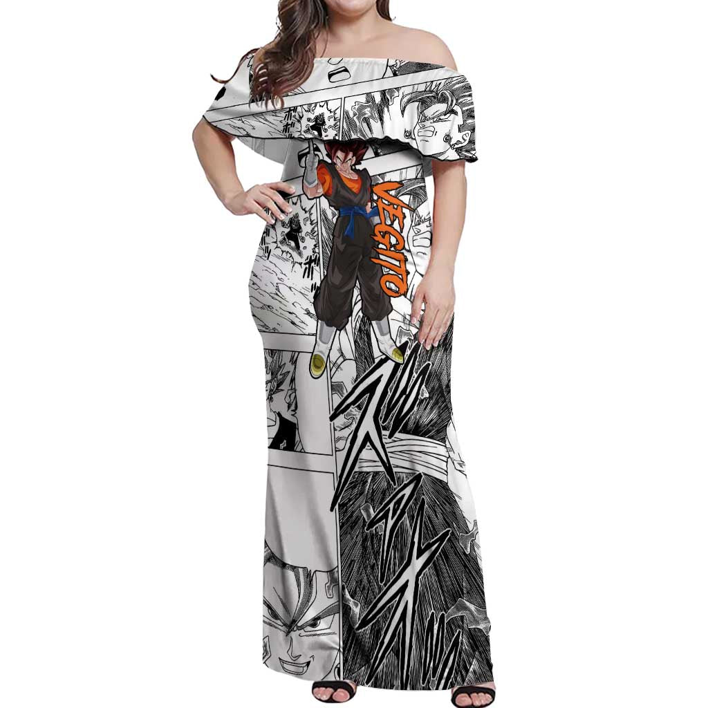 Vegito - Dragon Ball Off Shoulder Maxi Dress Anime Mix Manga Style