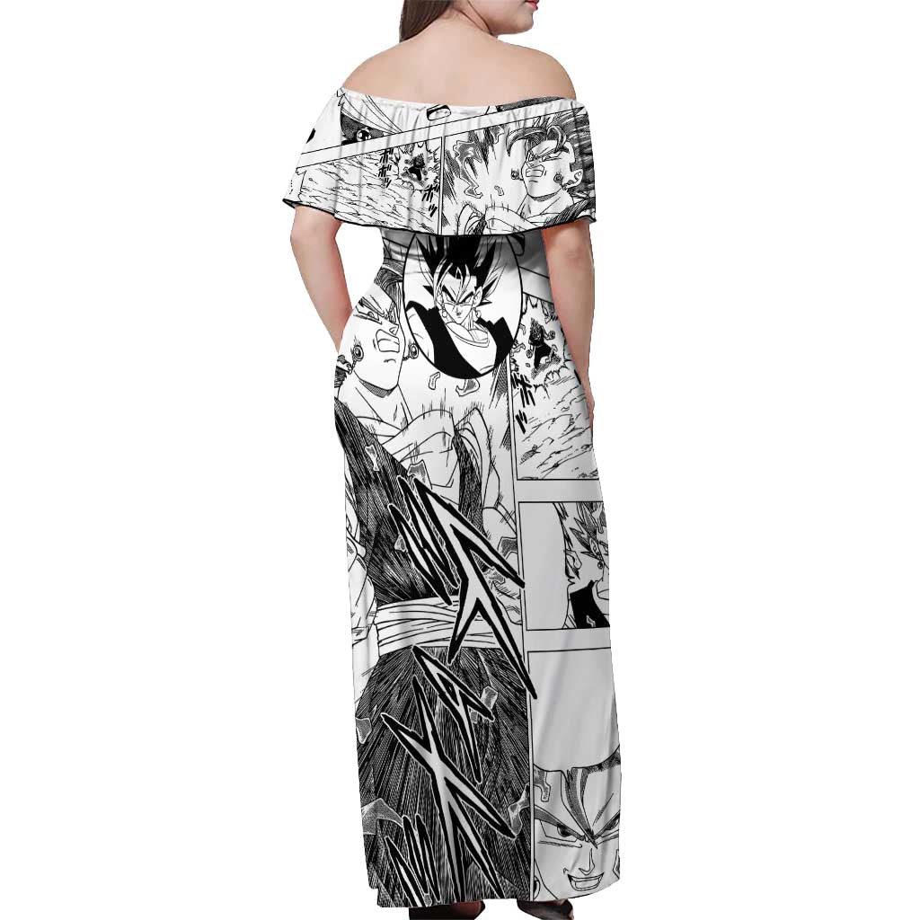 Vegito - Dragon Ball Off Shoulder Maxi Dress Anime Mix Manga Style