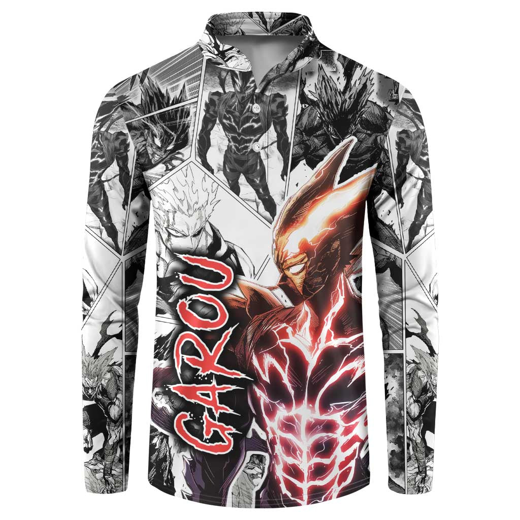 Garou - One Punch Man Button Sweatshirt Anime Mix Manga Style
