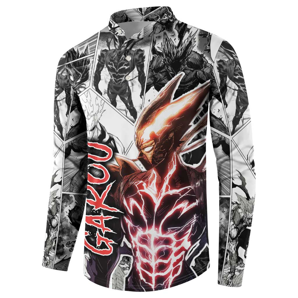 Garou - One Punch Man Button Sweatshirt Anime Mix Manga Style
