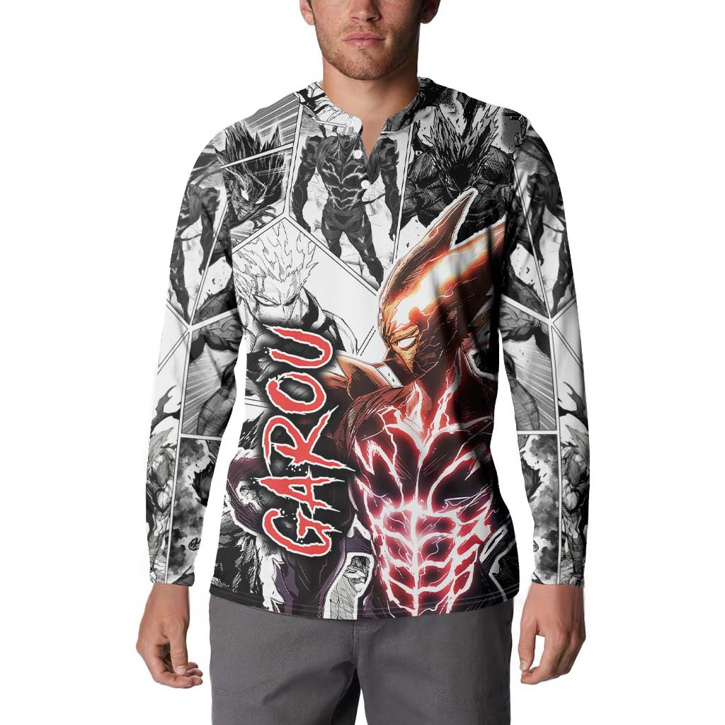 Garou - One Punch Man Button Sweatshirt Anime Mix Manga Style