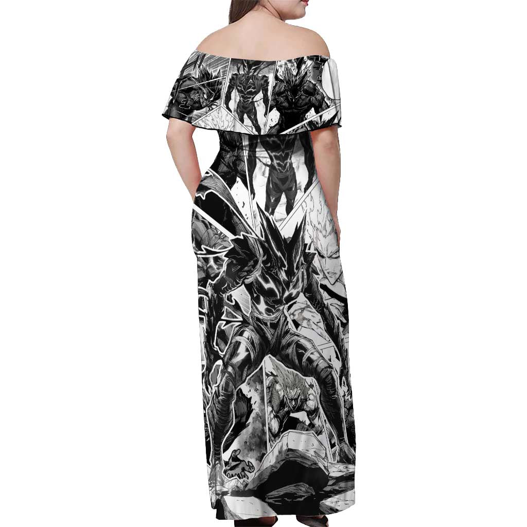 Garou - One Punch Man Off Shoulder Maxi Dress Anime Mix Manga Style