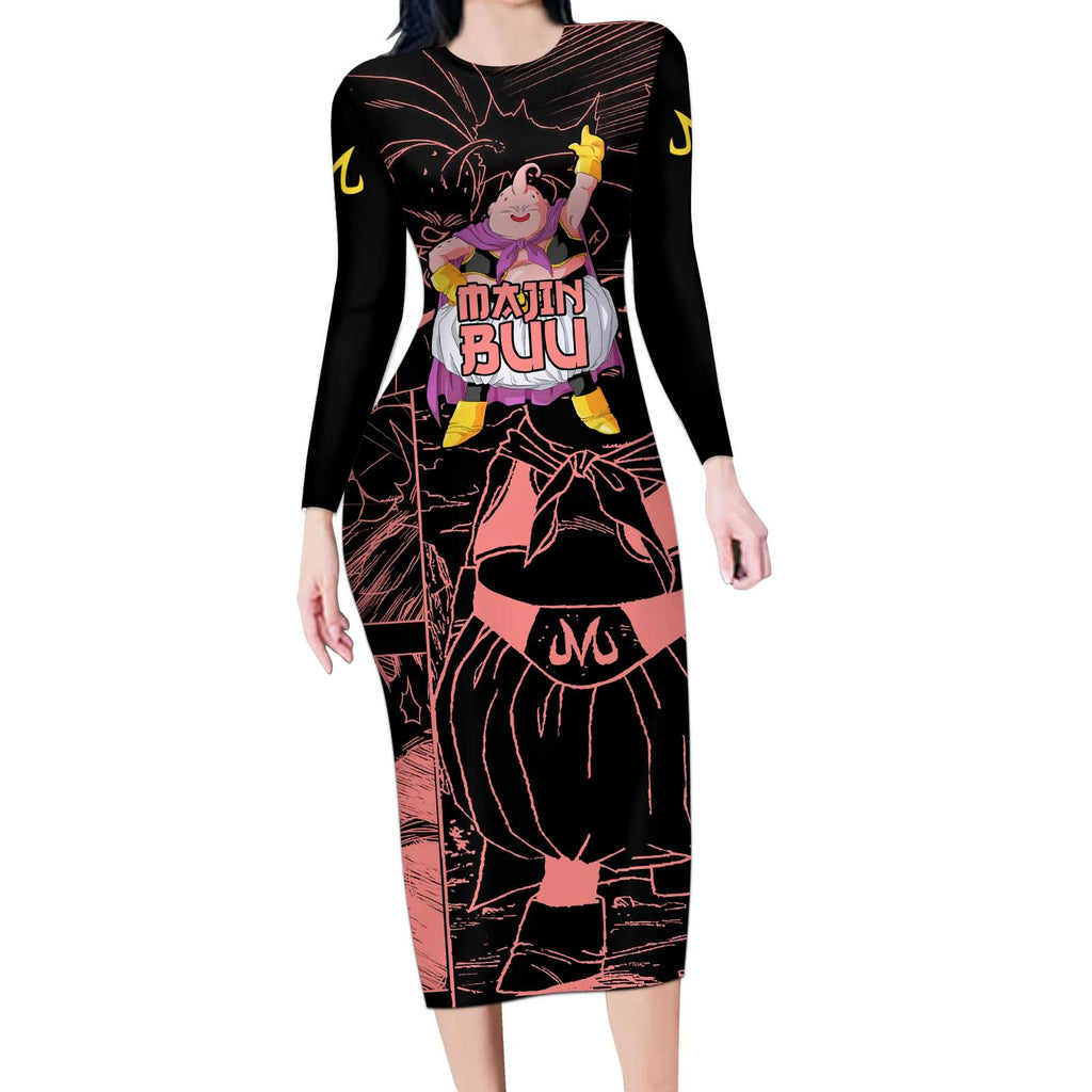 Majin Buu - Dragon Ball Long Sleeve Bodycon Dress Anime Mix Manga Style