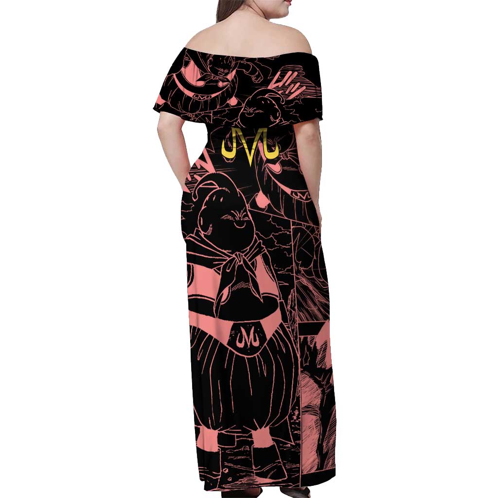 Majin Buu - Dragon Ball Off Shoulder Maxi Dress Anime Mix Manga Style