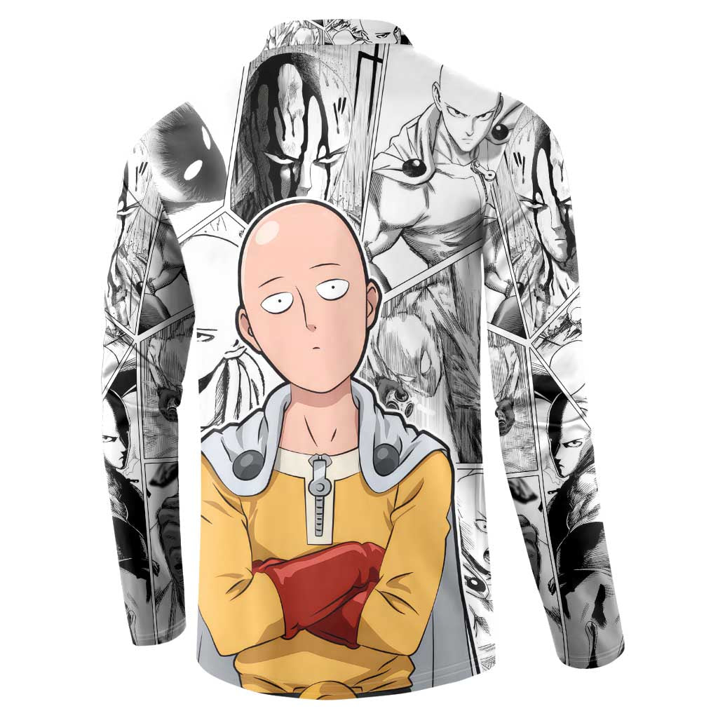 Saitama - One Punch Man Button Sweatshirt Anime Mix Manga Style
