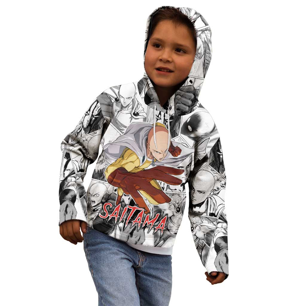 Saitama - One Punch Man Kid Hoodie Anime Mix Manga Style
