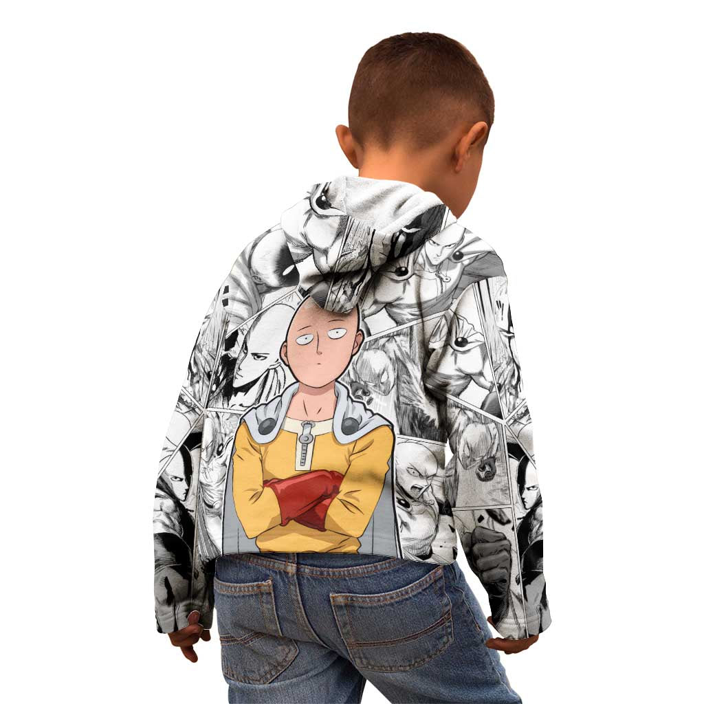 Saitama - One Punch Man Kid Hoodie Anime Mix Manga Style